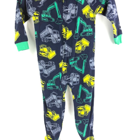 Just One You by Carter’s Boys 3T Construction Print Footed Sleeper Pajamas - Picture 2 of 8
